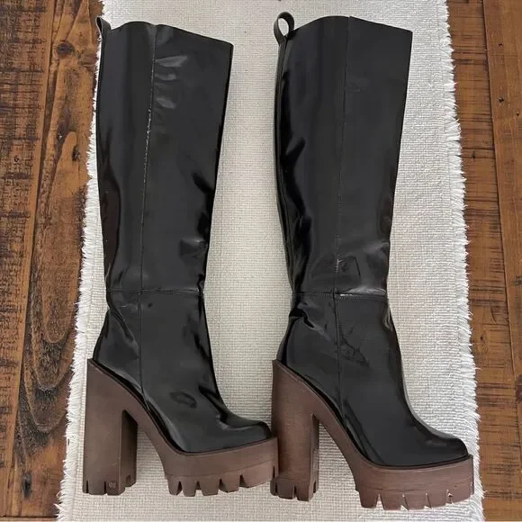 STIÚ Cindy Knee-High Platform Boot Brown Color Size 36. - Picture 6 of 13